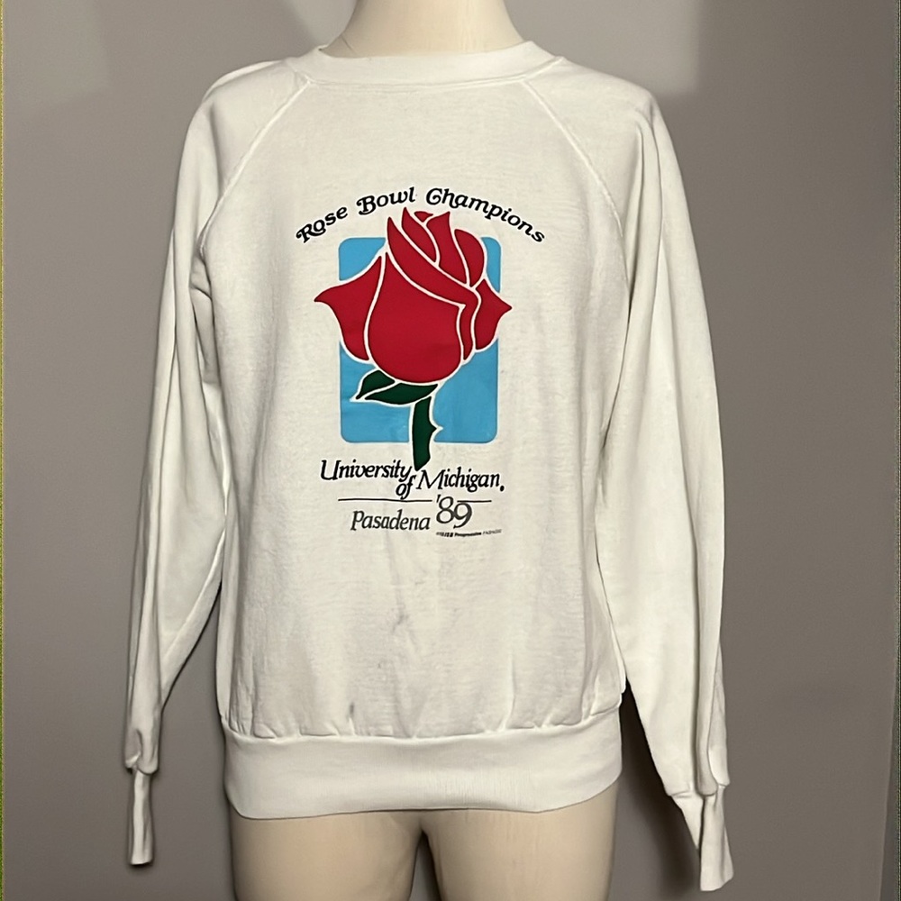 Uofm Pasadena 1989 Rose Bowl Champions Crewneck Large VINTAGE